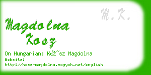 magdolna kosz business card